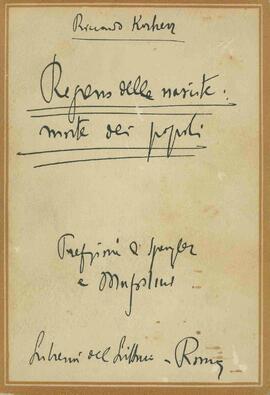 Korherr, Riccardo (1903-1977). "Regreso del Nacimiento: La Muerte de los Pueblos". Roma, 1928.