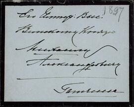 Carta y Sobre de la Zarina Alexandra Feodorovna al Gran Duque Mikhail. Abass-Touman, 15 noviembre 1897