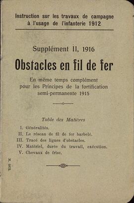 "Obstáculos del curso del hierro. Suplemento II, 1916"
