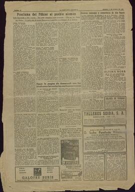 Periódico: "La Vanguardia". 1944. Anterior al desembarco en Normandía