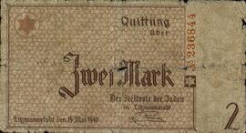 Billete de 2 marcos del gueto de Litzmannstadt