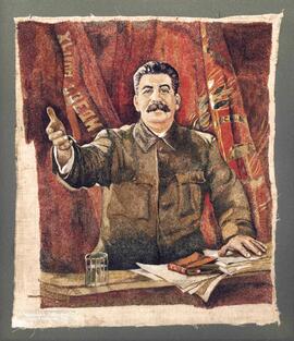 A. Gerasimov: Copia bordada a mano con retrato de Stalin. 1948