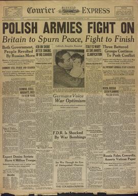 Courier Express. "El ejército polaco en la lucha. Gran Bretaña rechaza la paz y peleará hasta el final." 19 de Septiembre de 1939